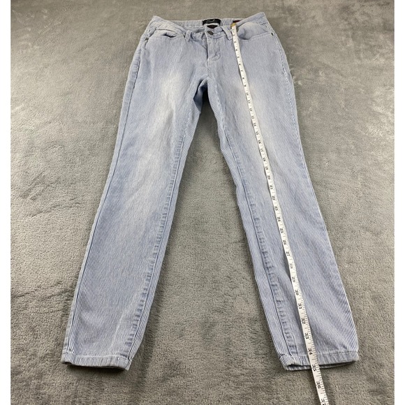 Earl Jean Women's Size 4 Blue Striped Skinny Ankle Jeans Low Rise Casual Denim - Picture 8 of 14